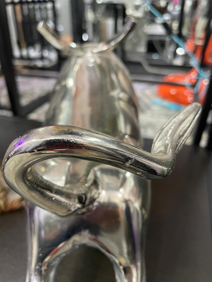 Charging Bull Antique Silver Wine Bottle Holder