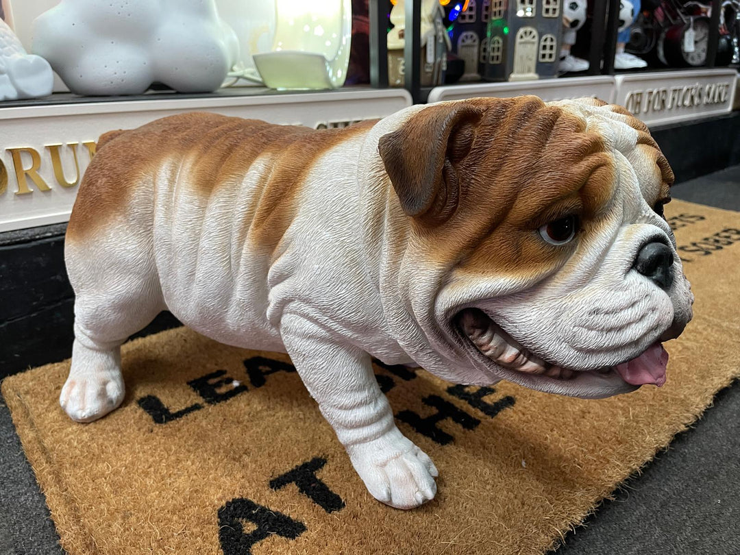 Bulldog Peeing decorative resin ornament free standing
