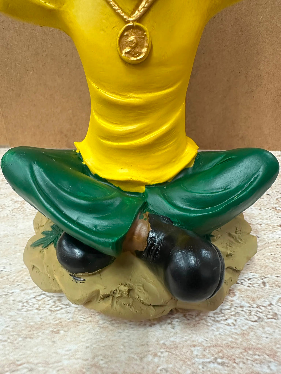Rasta Man with Basket Ornament | Hand-Painted Resin Caribbean Home Décor Figurine