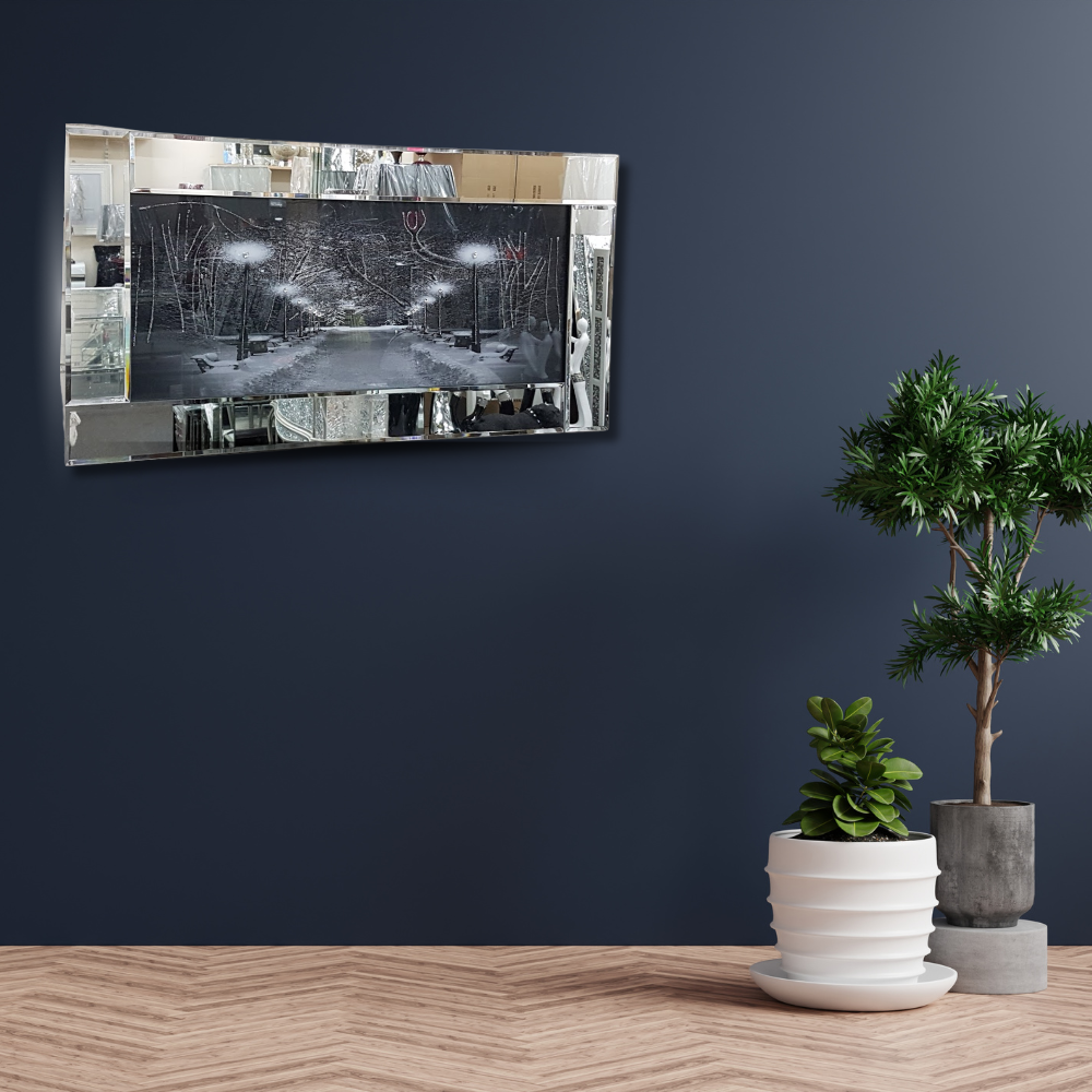 Monochrome Crystal Mirror Frame Art