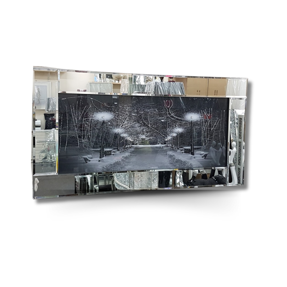 Monochrome Crystal Mirror Frame Art