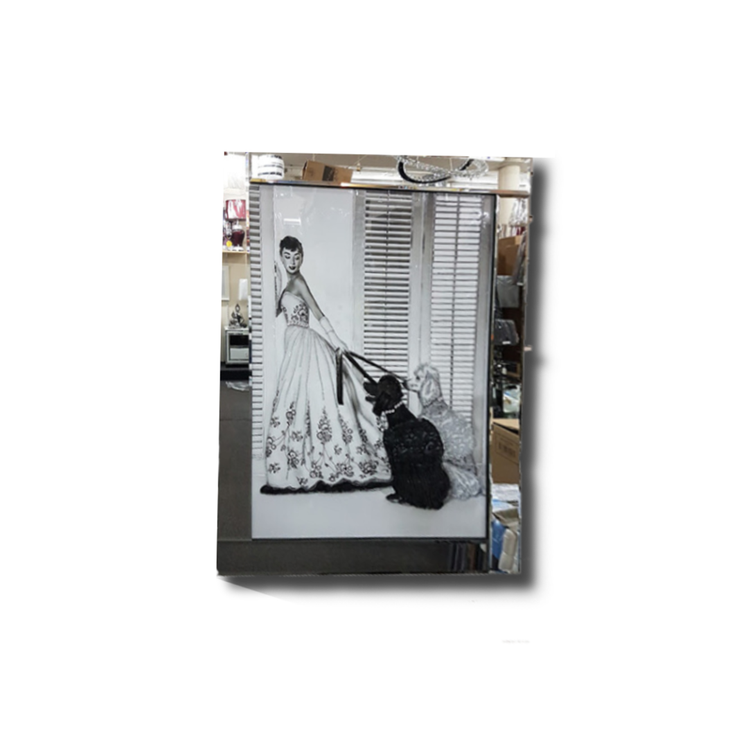 Classic Hepburn with Poodle Portrait