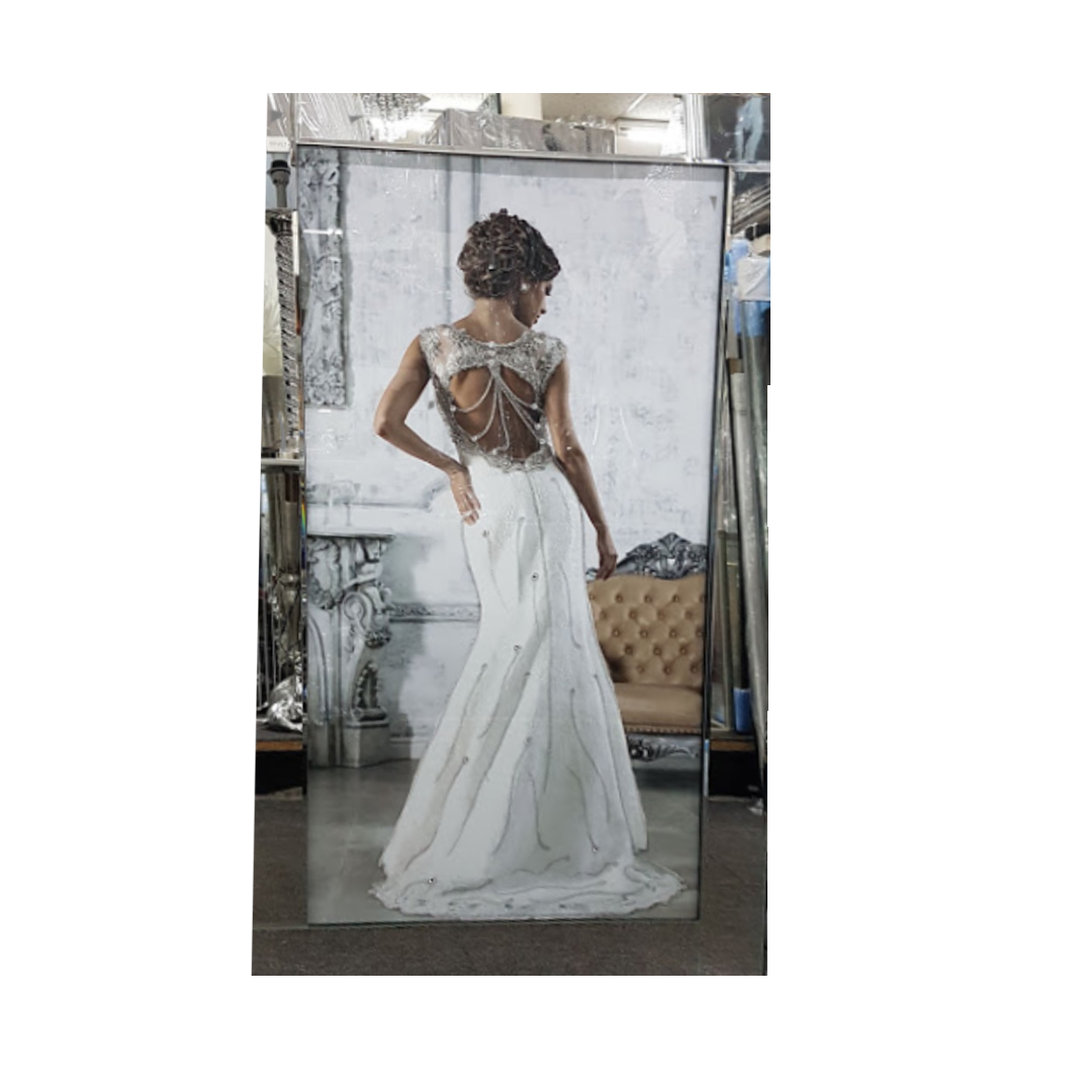 White Dress Lady in Mirrored Splendour
