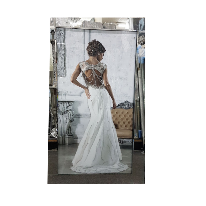 White Dress Lady in Mirrored Splendour