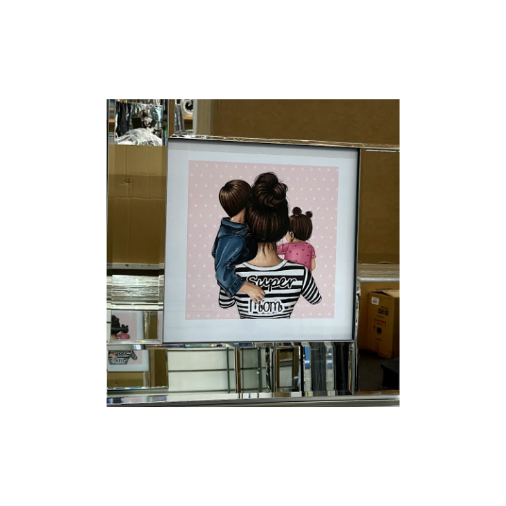 Mirror Framed Hair Trio: Super Mum & Kids