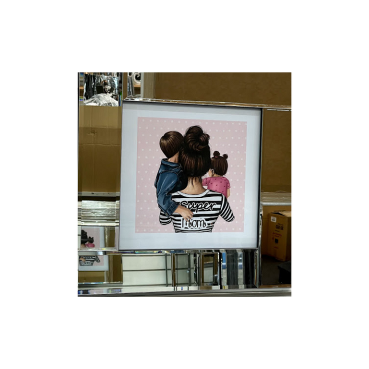 Mirror Framed Hair Trio: Super Mum & Kids
