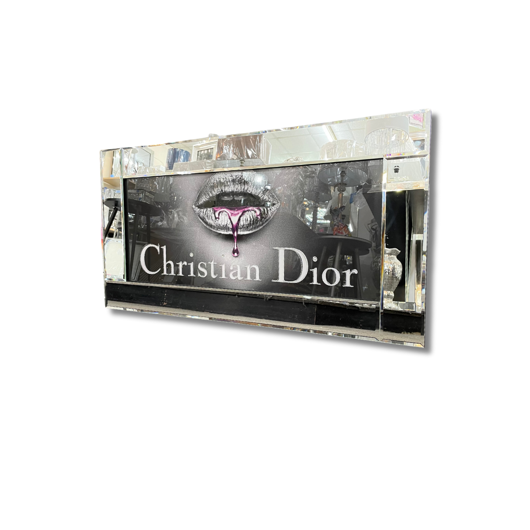 Purple Passion Lip Art in Mirror Frame