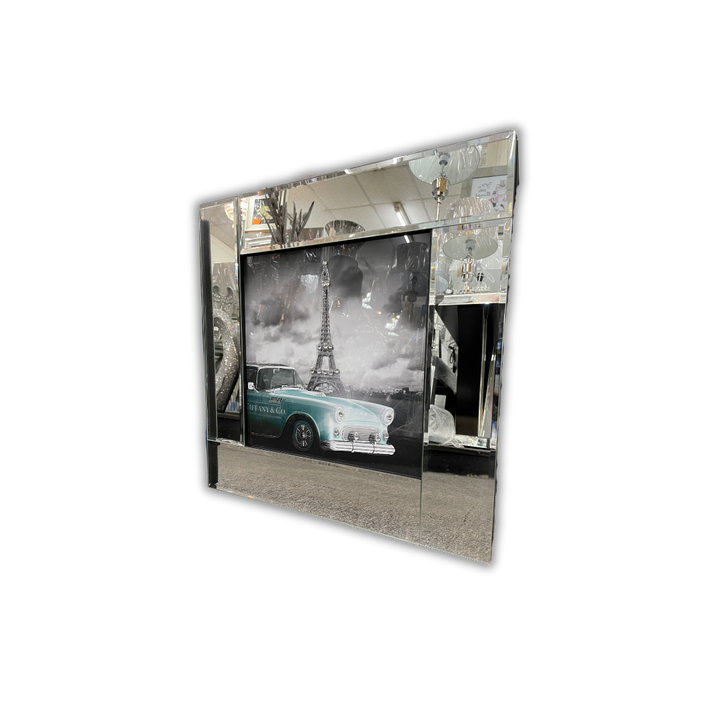 Eiffel Tower and Vintage Car Mirror Art