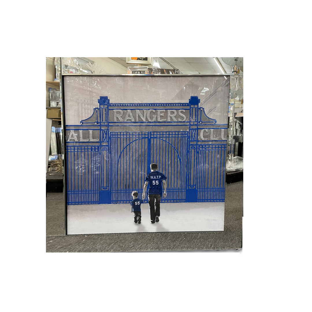 Ibrox Rangers Wall Art with Mirror Frame