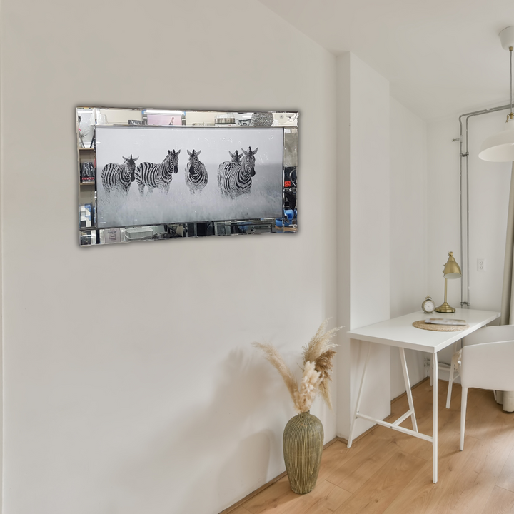 Zebras in the Wild Mirror Frame picture