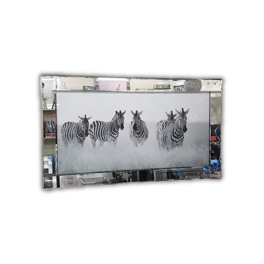 Zebras in the Wild Mirror Frame picture