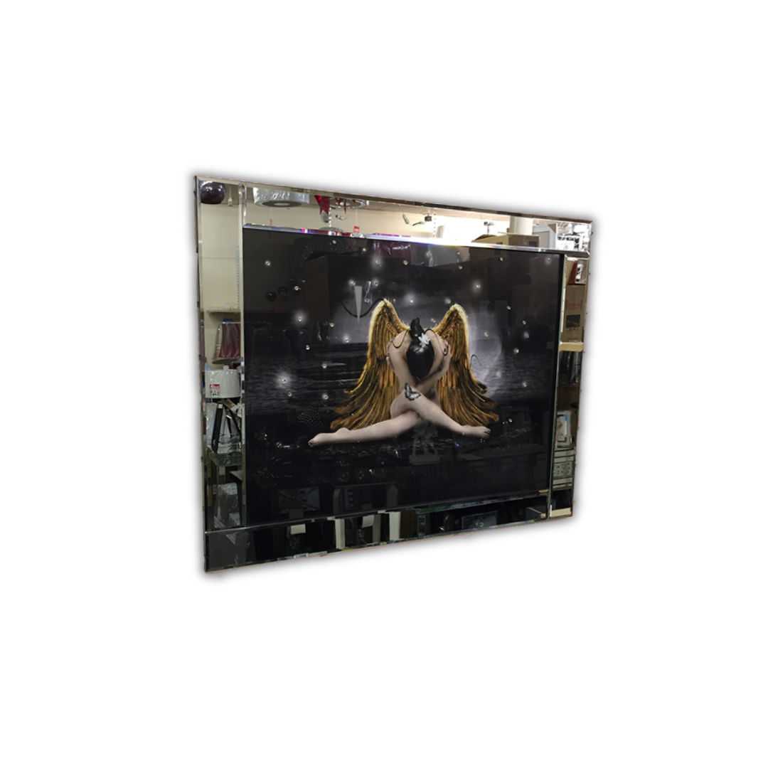 Black & Gold Angel Wings Elegance picture mirror frame