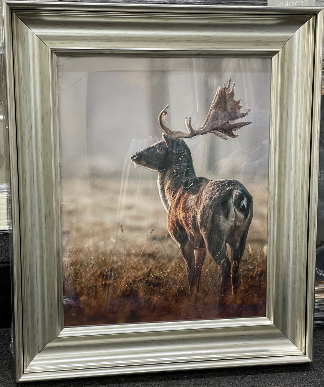 Stag Wall Art with Champagne Cove Frame