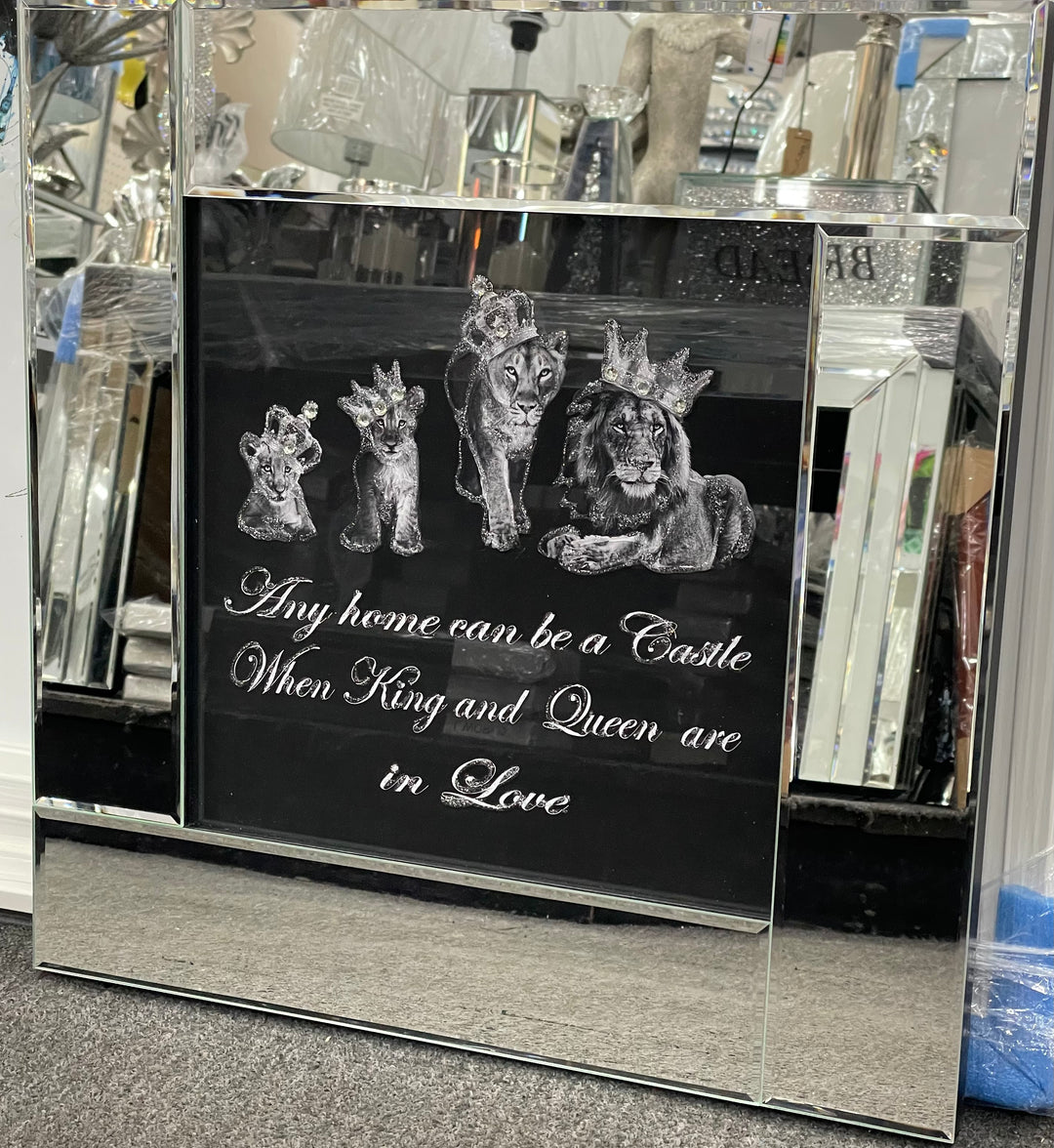 Royal Lion King and Queen with Two Cubs Wall Art