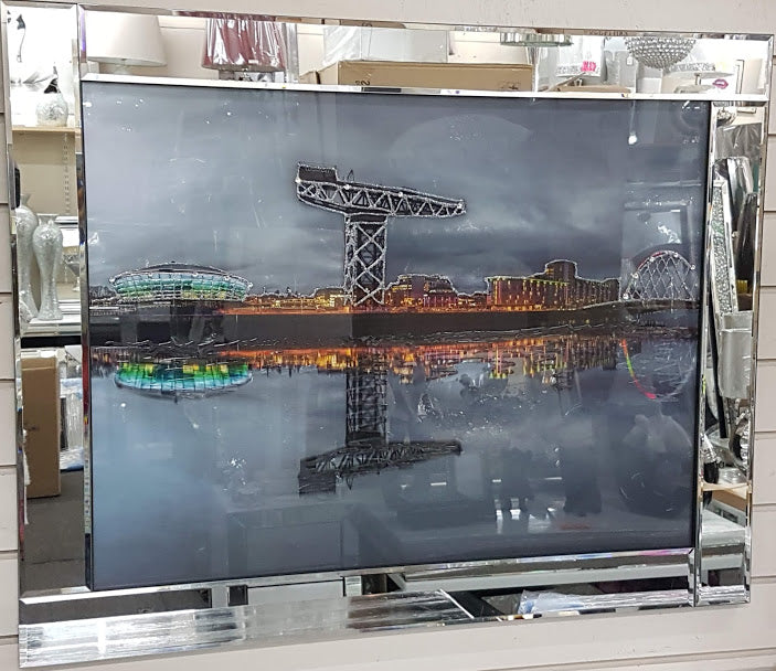 Glasgow Crane & Bridge Monochrome Art