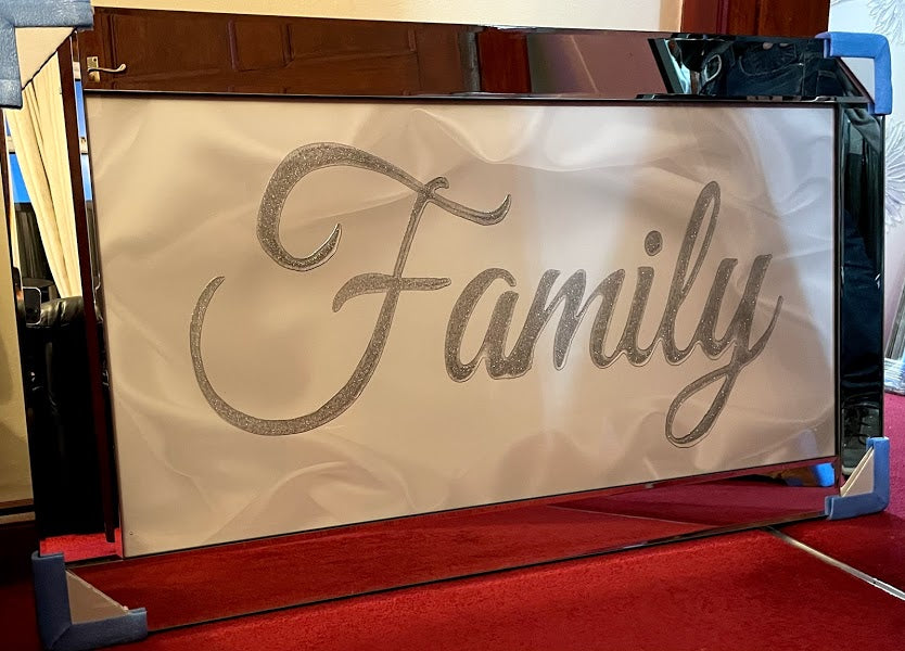 Rectangular Family Wall Art in White & Grey