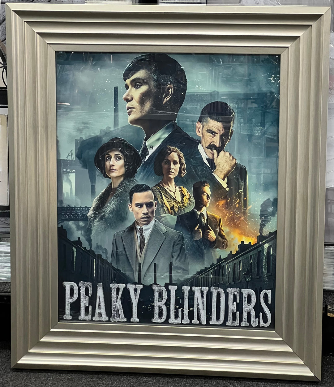 Peaky Blinders Liquid Art Wall Picture with Champagne Frame