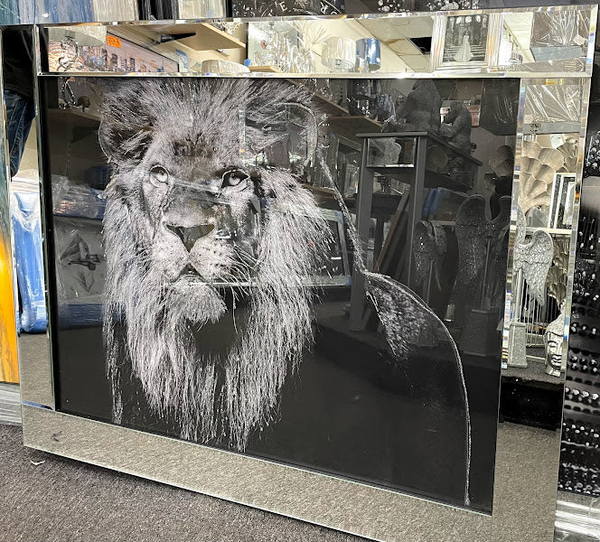 Black and White Lion Wall Art