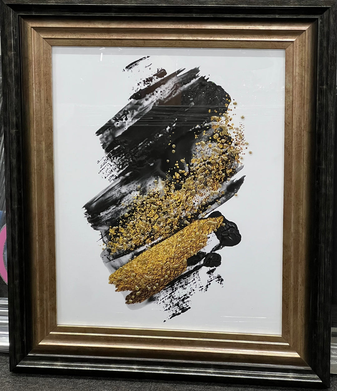 Gold & Black Abstract Wall Art