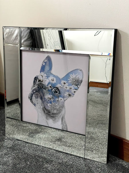 French Bulldog with Daisy Flowers Liquid Art