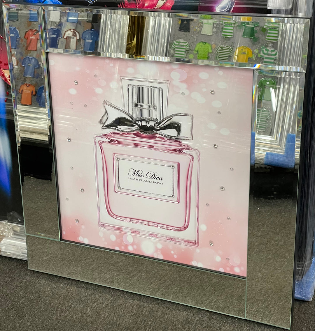 Pink Miss Diva Bottle with Bow Liquid Art
