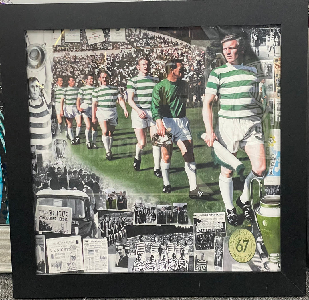 Celtic Football Legends Team Montage Wall Art