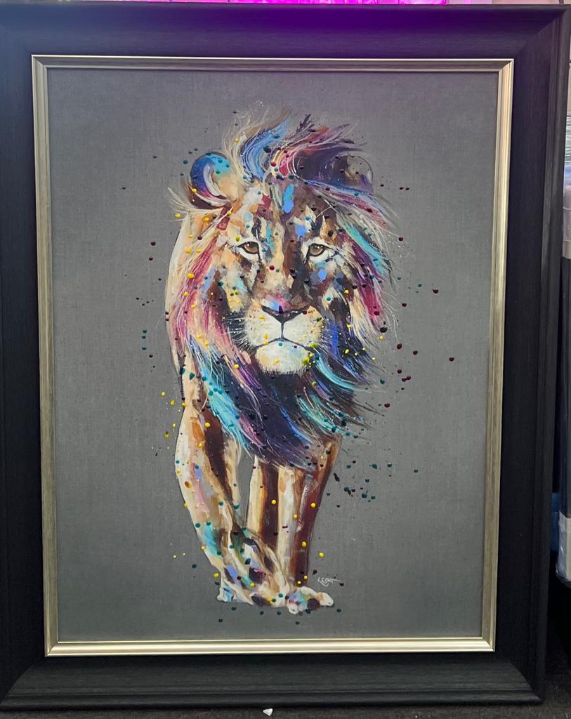 Majestic Lion Walking Liquid Art
