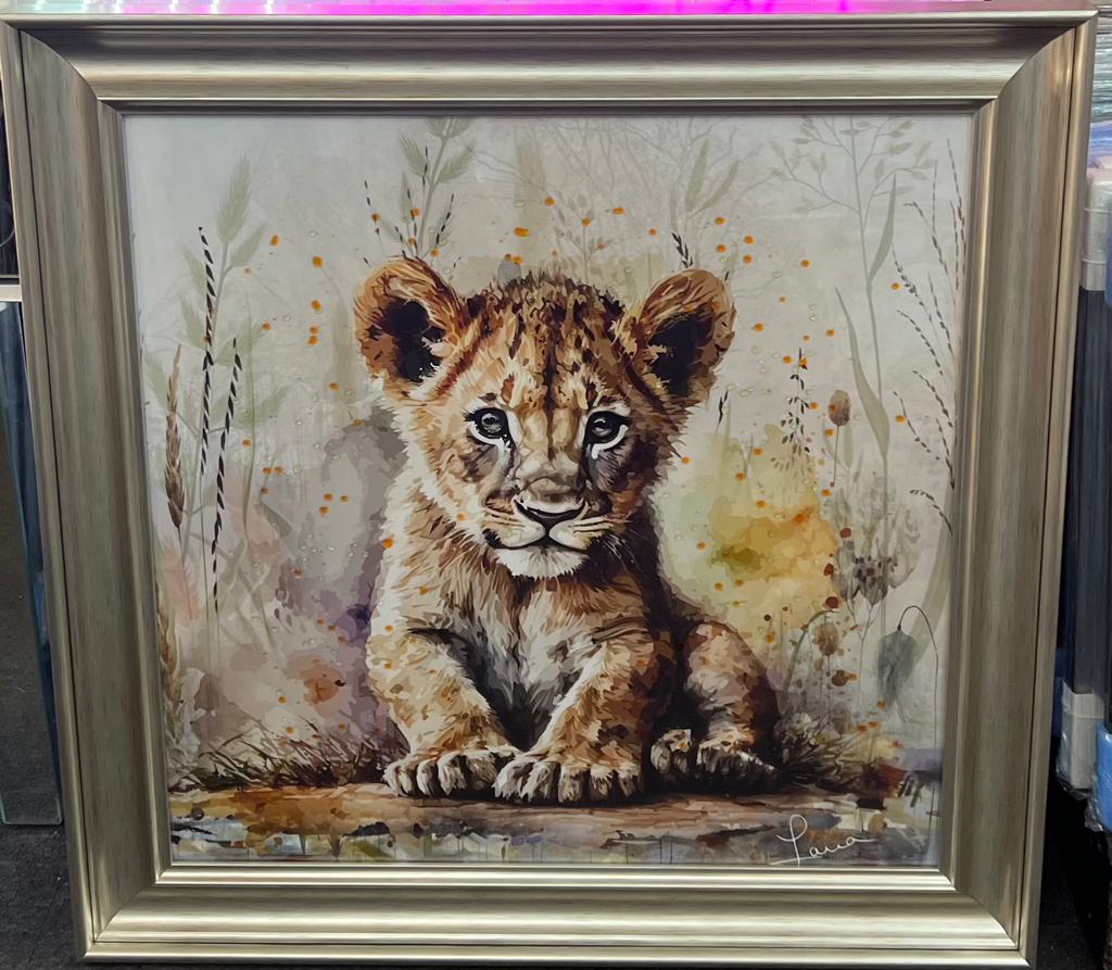 Adorable Cub Sitting Liquid Art