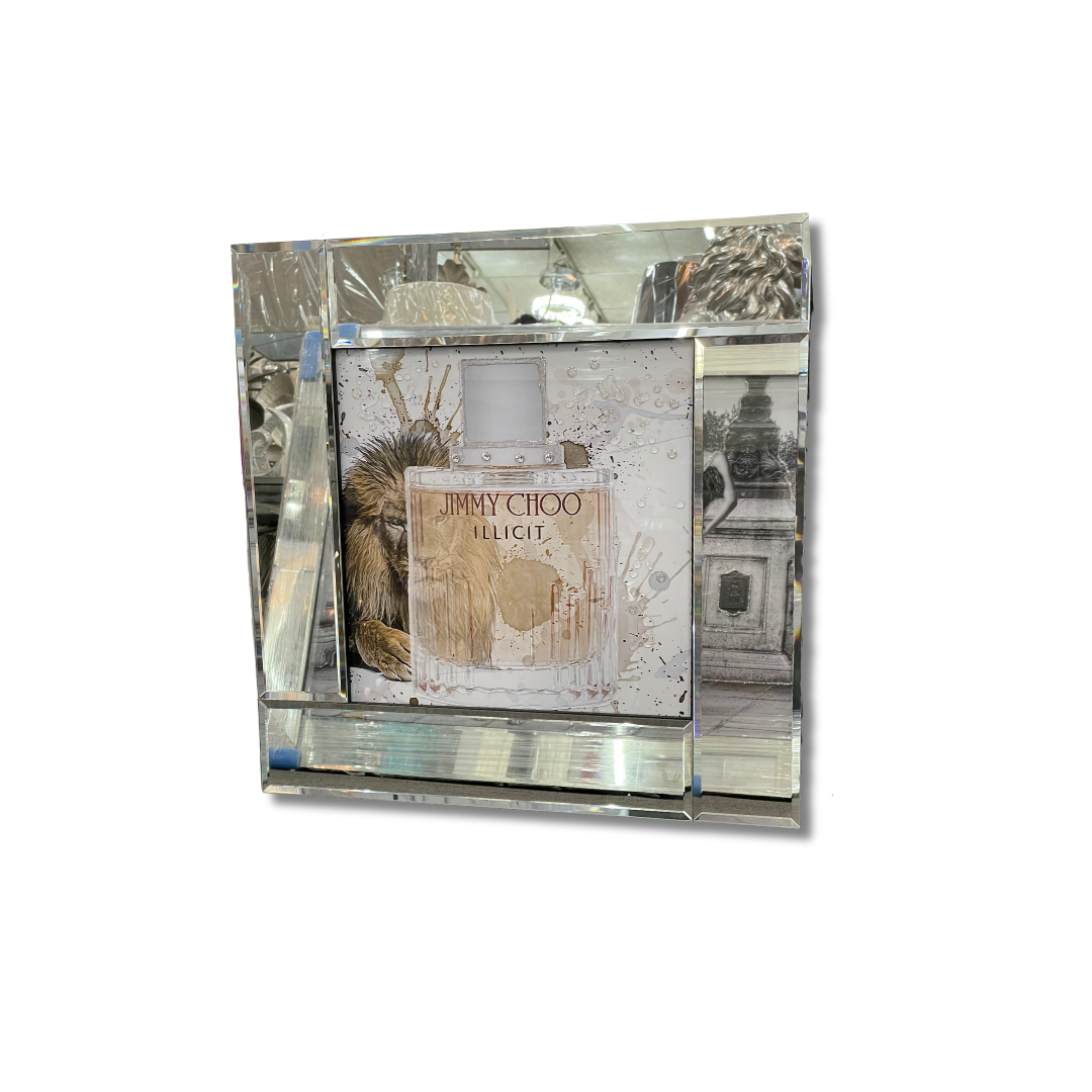 Lion with J.C. Perfume Bottle Liquid Art Decoration