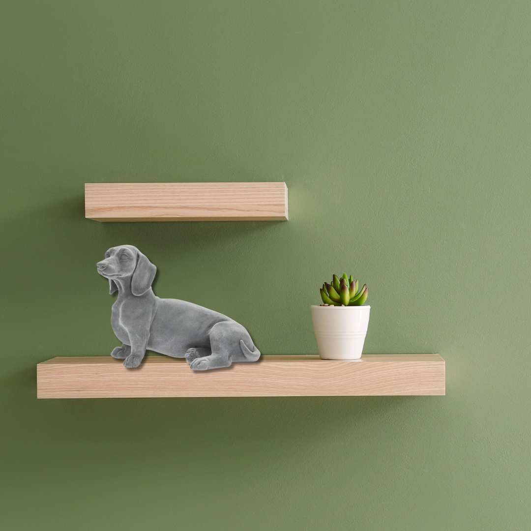 Grey Velvet Dachshund Ornament