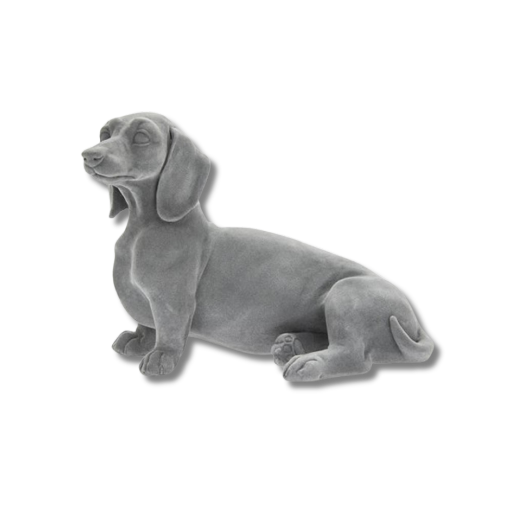 Grey Velvet Dachshund Ornament