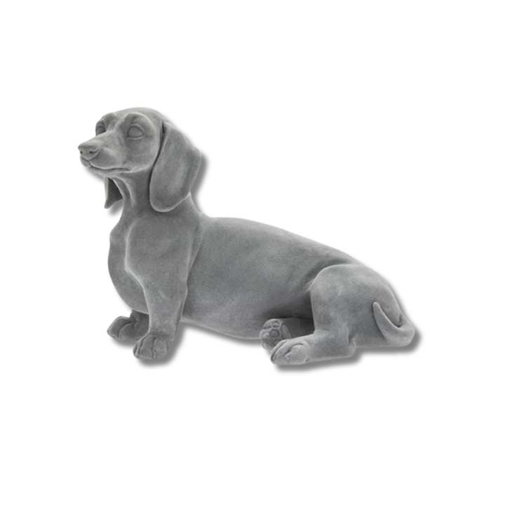 Grey Velvet Dachshund Ornament
