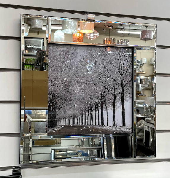 Winter Serenity Woods mirror framed Wall Art