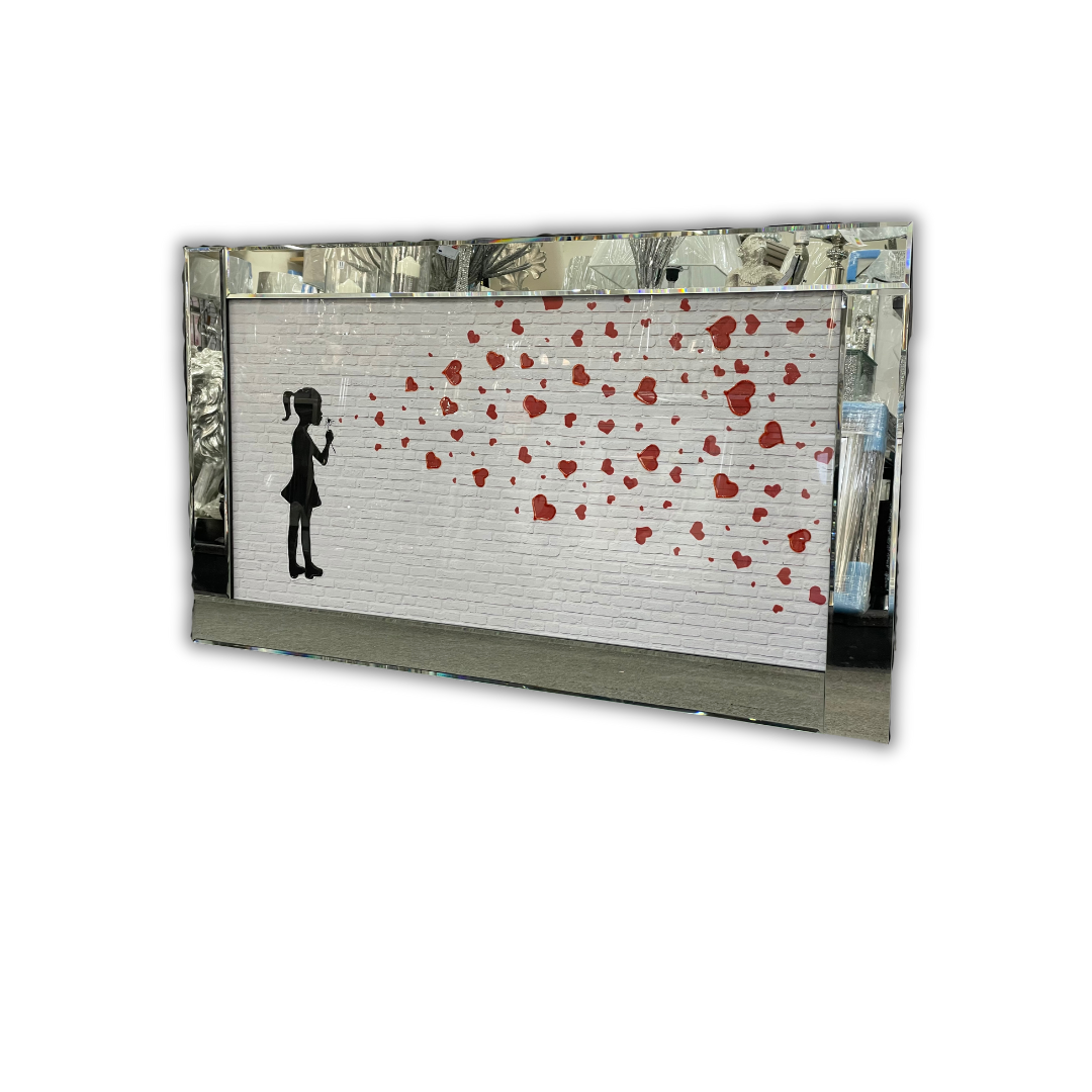 Banksy Girl Blowing Heart Balloons Art