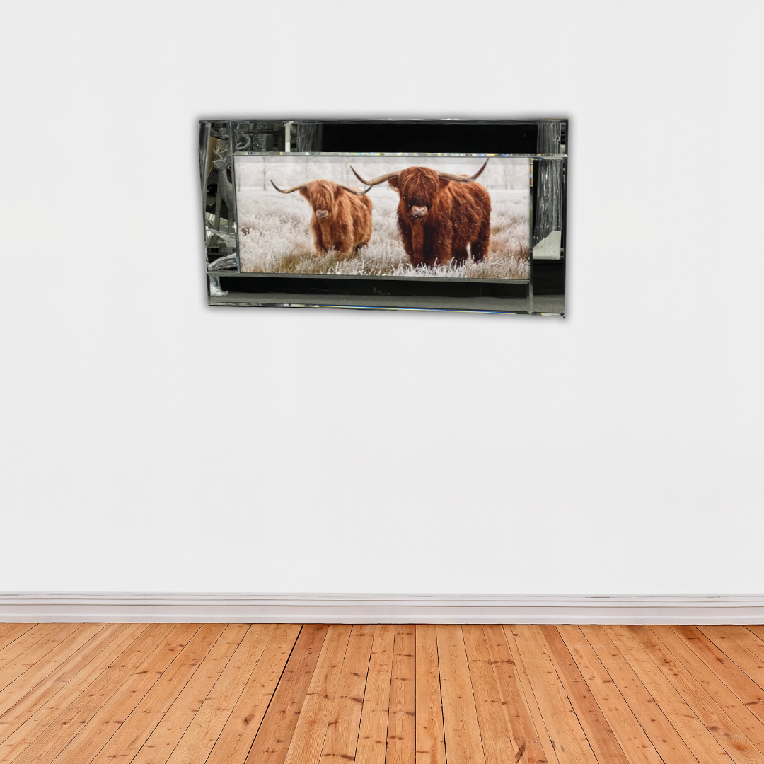 Two Highland Cows Mirror Frame picture