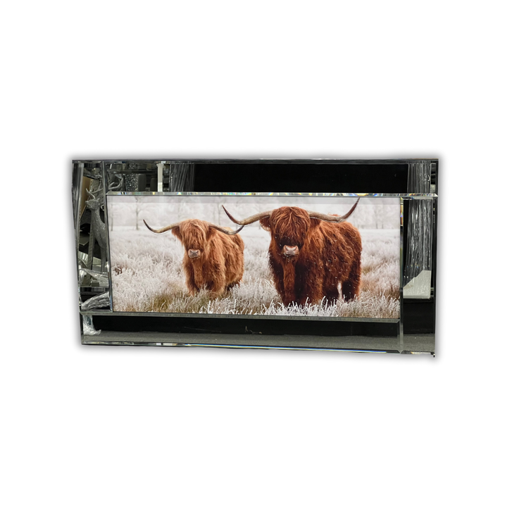 Two Highland Cows Mirror Frame picture