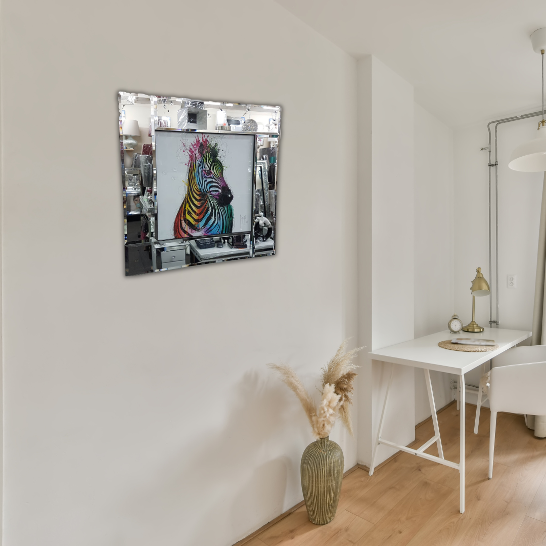 Vibrant Multicoloured Zebra Wall Art