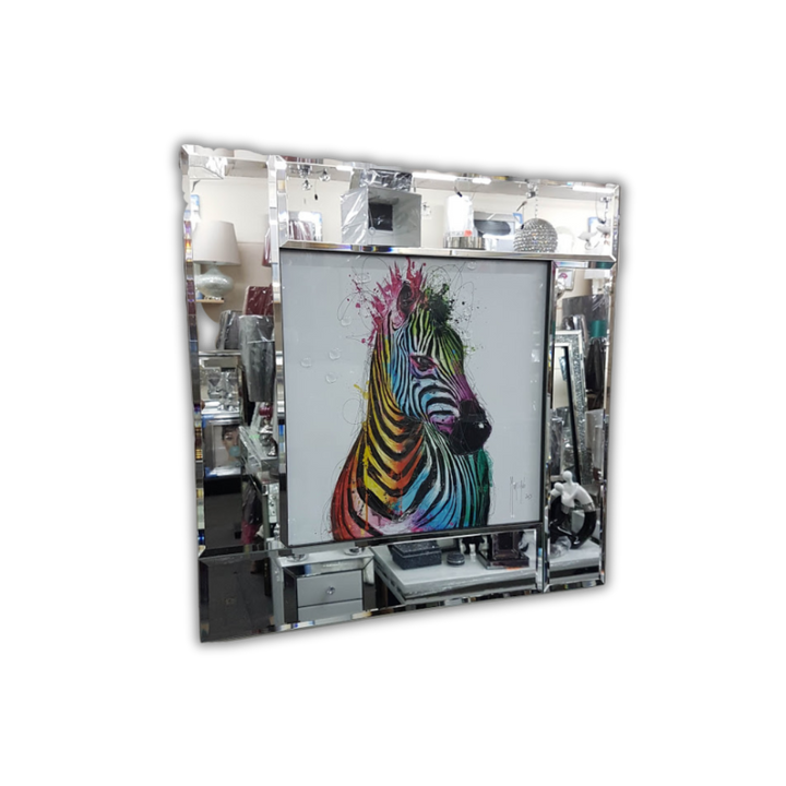 Vibrant Multicoloured Zebra Wall Art