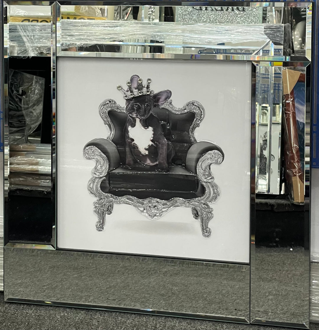 French Bulldog with Silver Crown Wall Art