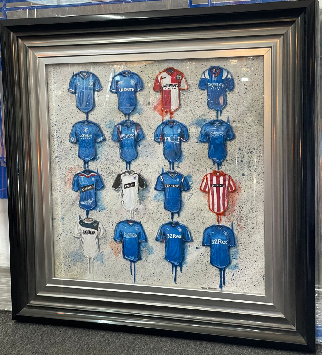 Rangers FC Team Shirts Stripe Wall Art