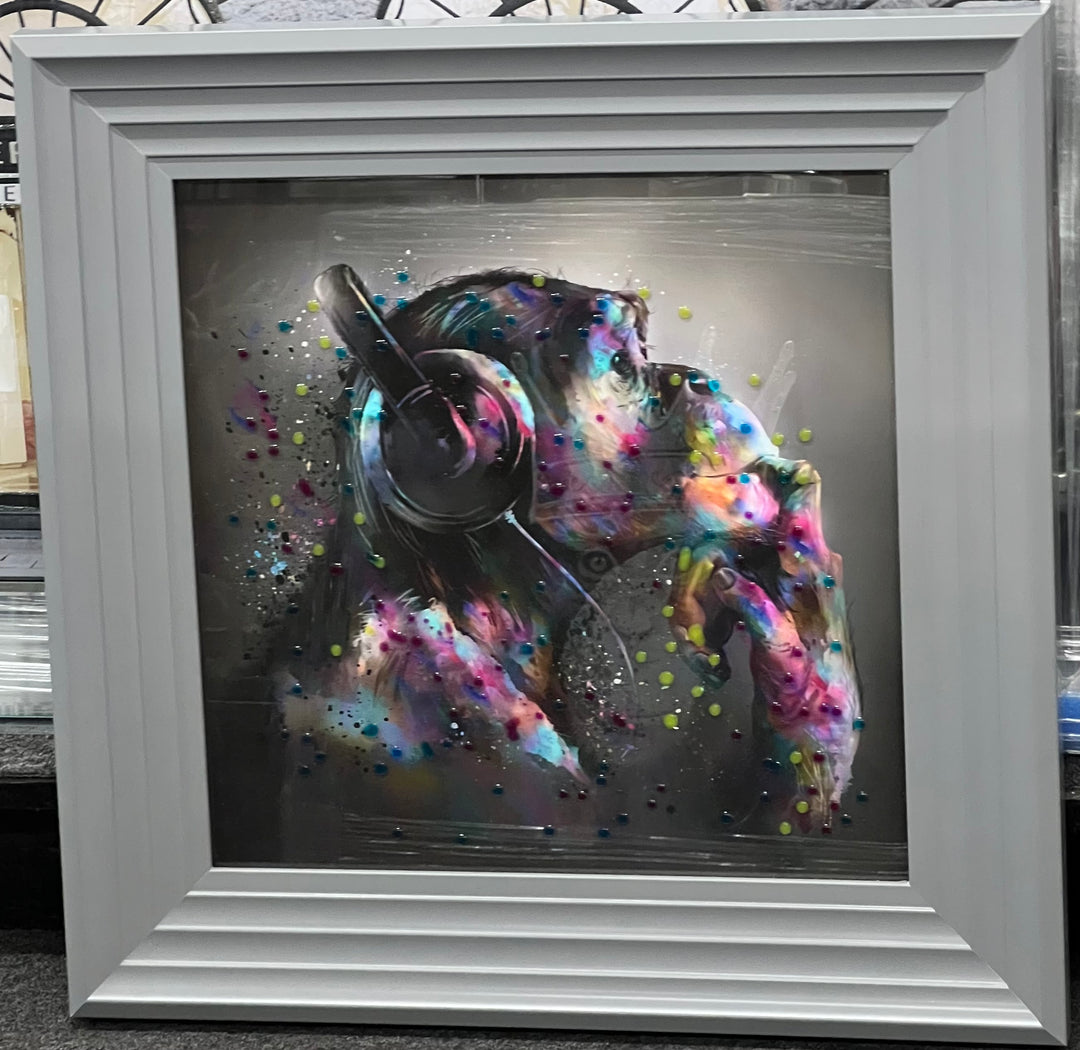 DJ Monkey with Grey Frame