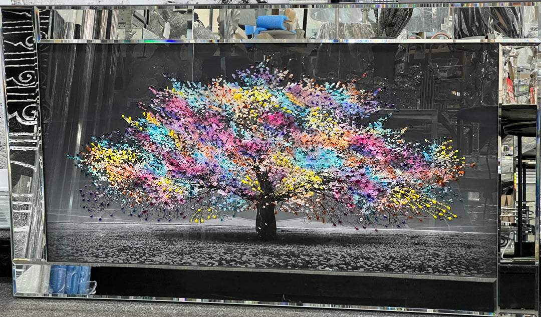 Colourful Tree Wall Art with Liquid Art