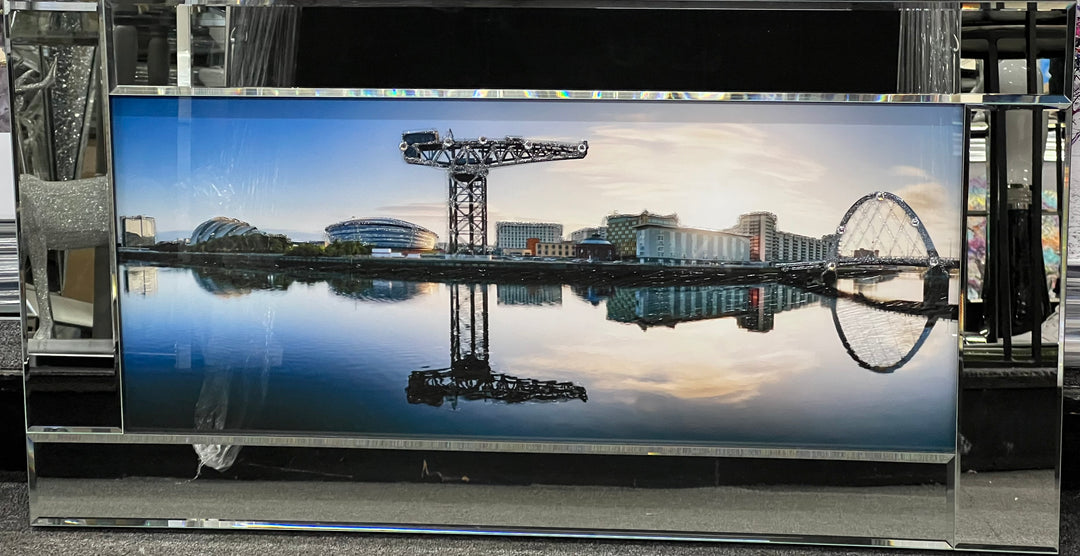 Glasgow Skyline Day Panorama Liquid Art Picture