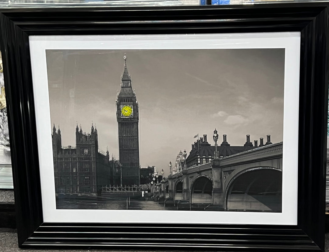 Big Ben Black & White Light Picture black step frame