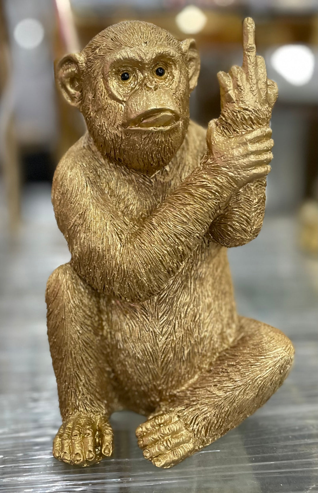 Gold Up Yours Rude, Quirky Monkey Ornament