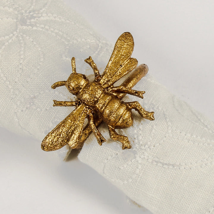 Gold Bee Napkin Ring – Decorative Metal Tableware Accessory