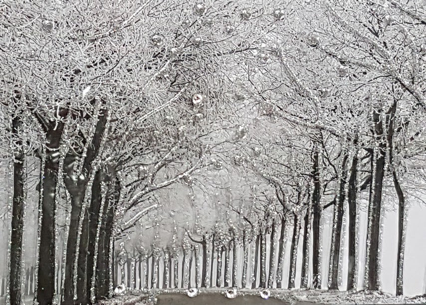 Black & White Winter Woods mirror frame wall art