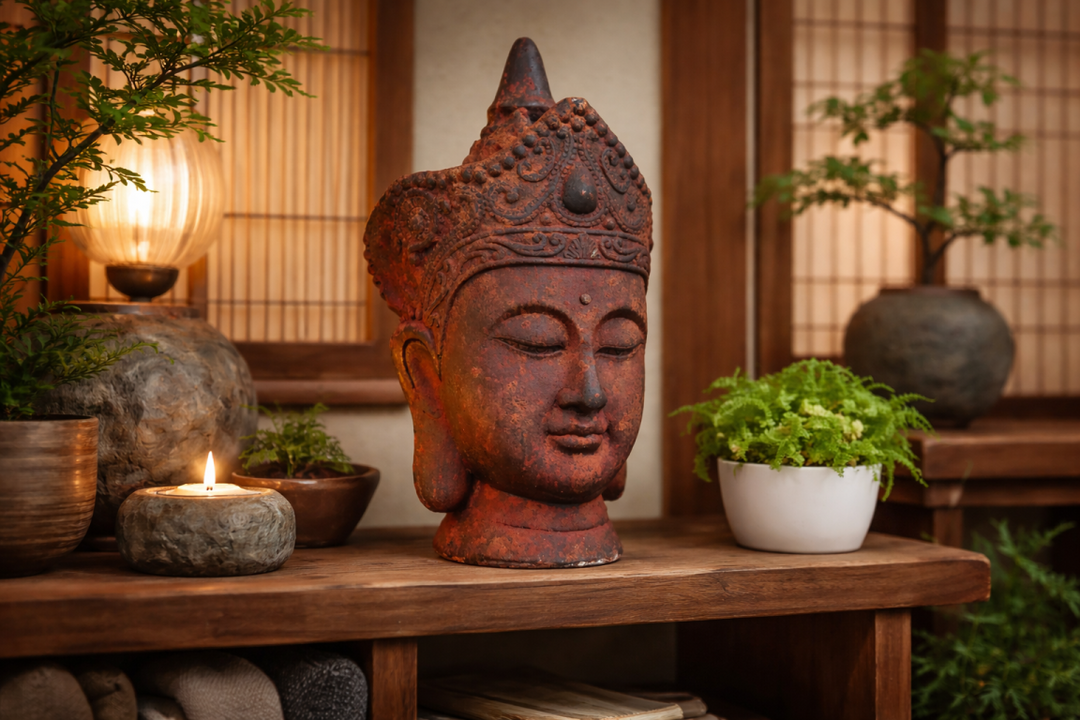 Buddha Head Decorative Sculpture | Serene Home & Garden Accent Ornament
