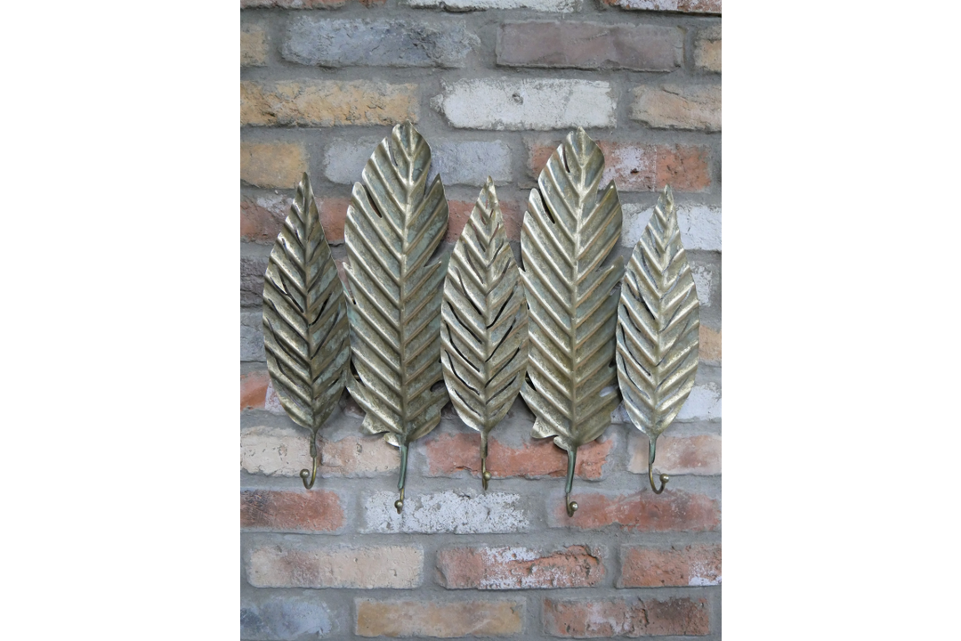 Leaves Coat Hooks Antique Metal Wall Mounted Organizer Rack Home Décor