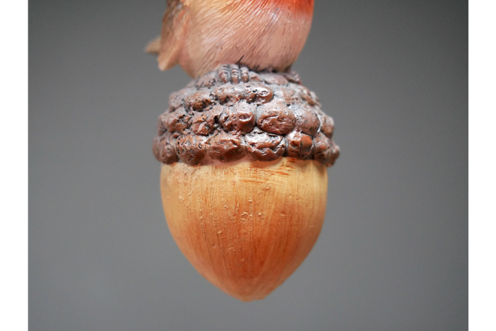 Robin santa hat On Pinecone & Acorn Christmas Tree Festive Decoration made of Resin